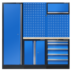 Demi mobilier d'atelier option gauche - bleu