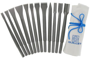 TROUSSE N3 SCULPTURE 12 OUTILS EN ACIER : 4 CISEAUX + 4 GRADINES + 3 GOUGES + 1 BROCHE B127C55